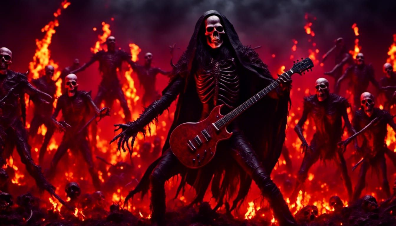 Demonic Metal Band Performance in Hell