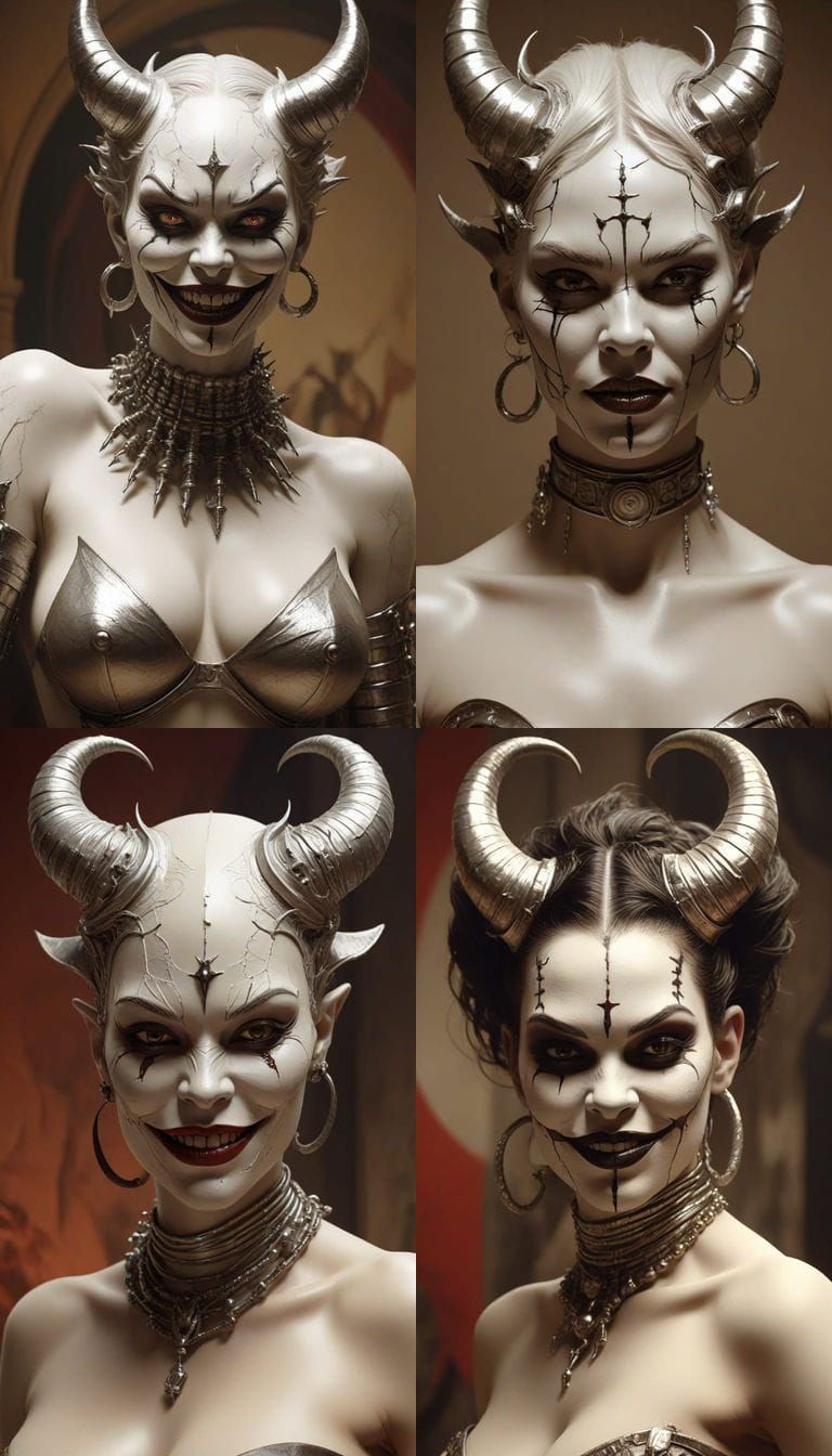 Monstrous Devil Girl in Lyrical Abstraction Style