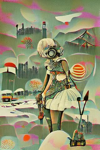 Ukiyo-e Space Age Post-Apocalyptic Wonderland Poster