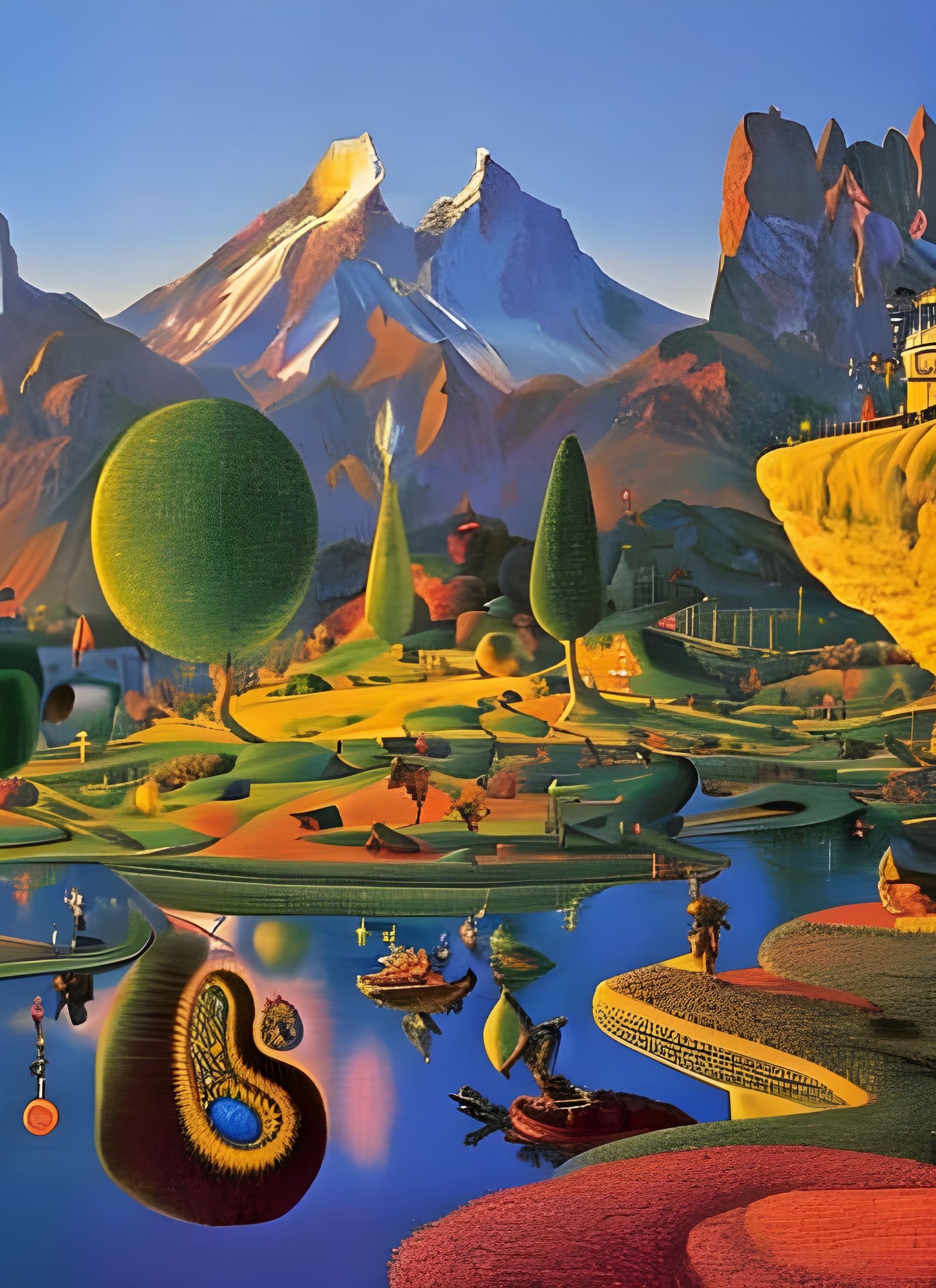 Abstract Landscape with Magical Particles