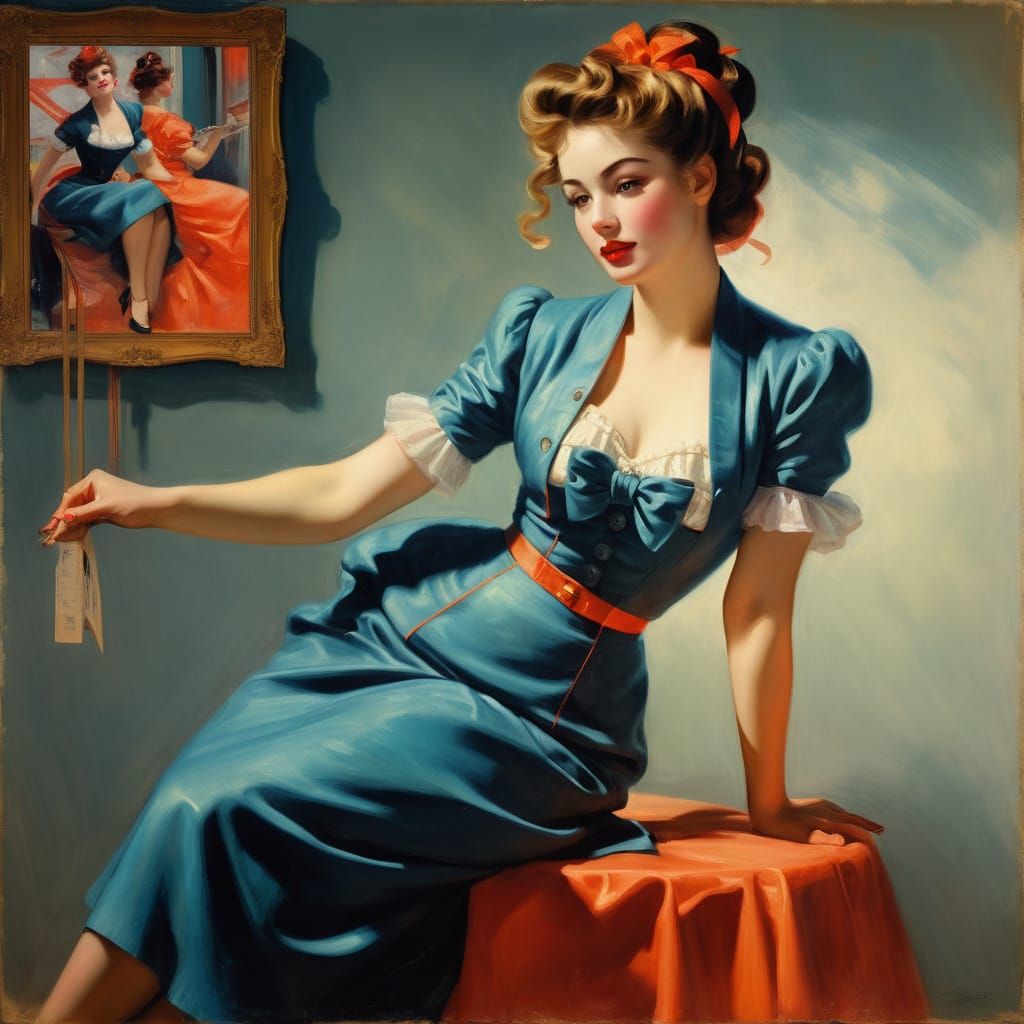 Glamorous Woman with Impasto and Hyperreal Colors