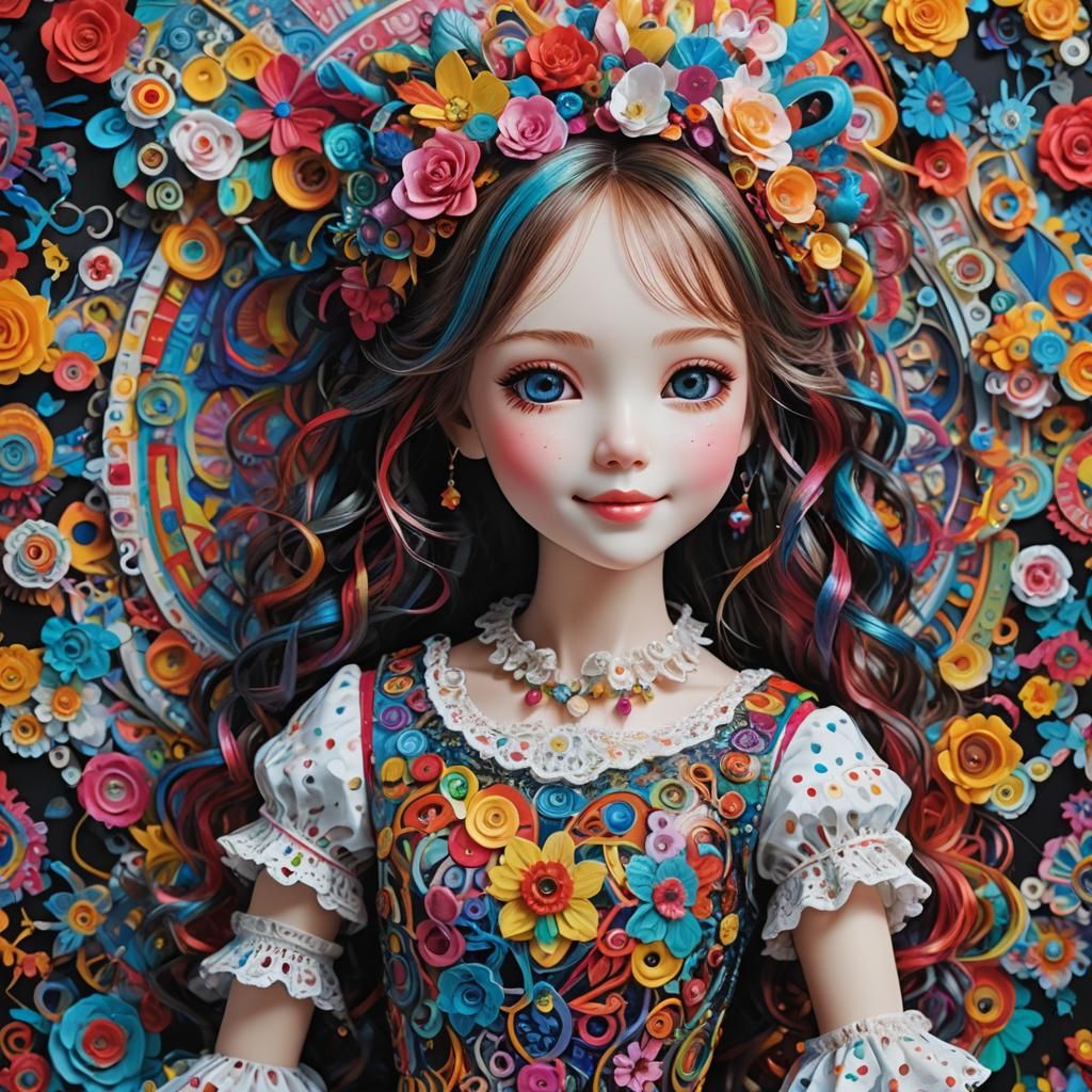 Hyper-Realistic Living Doll in Polychromatic Acrylics