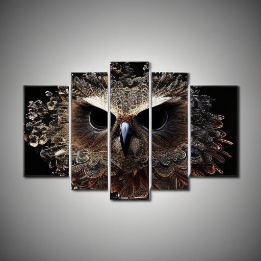 Majestic Ink Owl with Smoke and Intricate Details