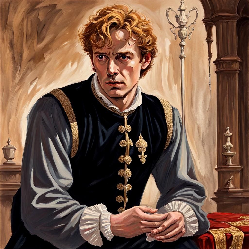 Hamlet Movie Poster as Gouache Painting