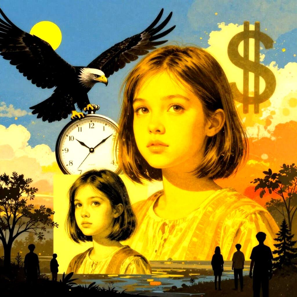 Collage Portrait of a Girl with Symbolic Elements