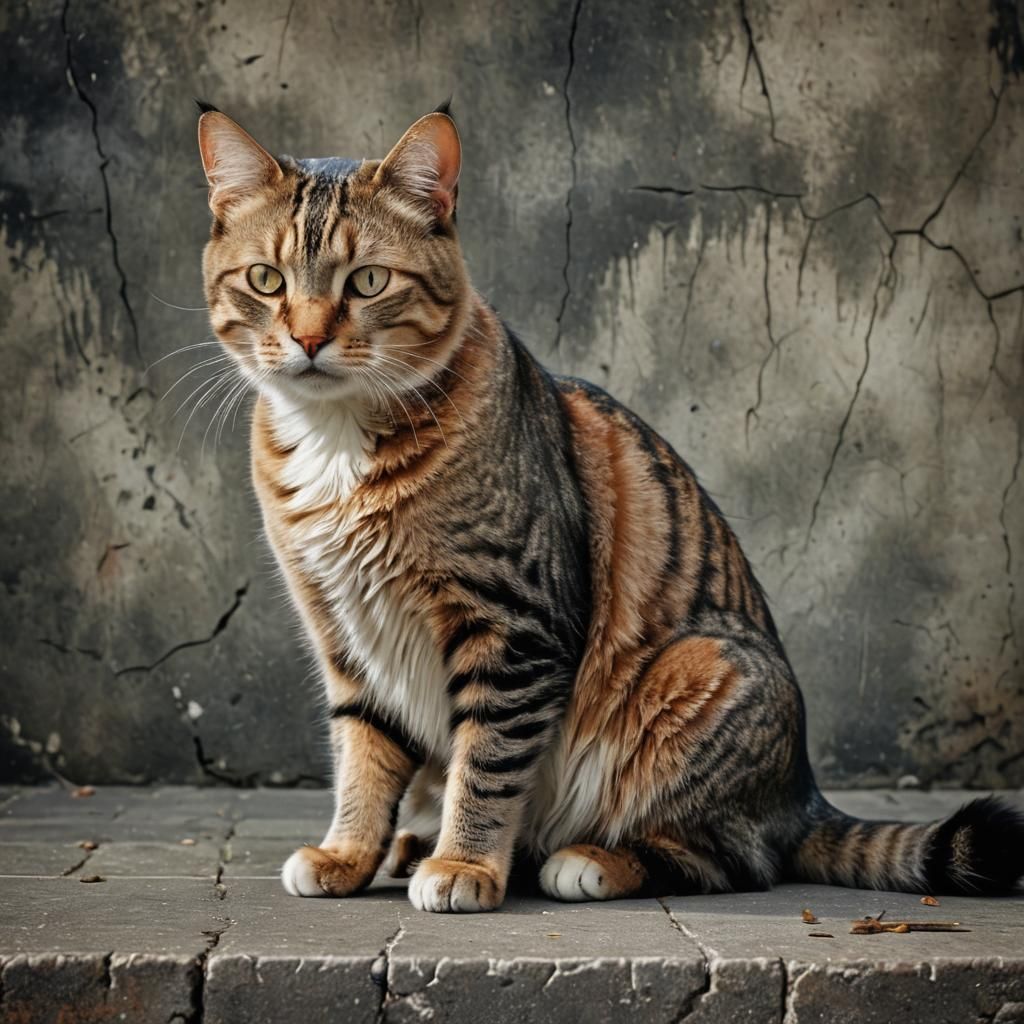 Hyperrealistic Crying Cat Portrait in Sharp Focus