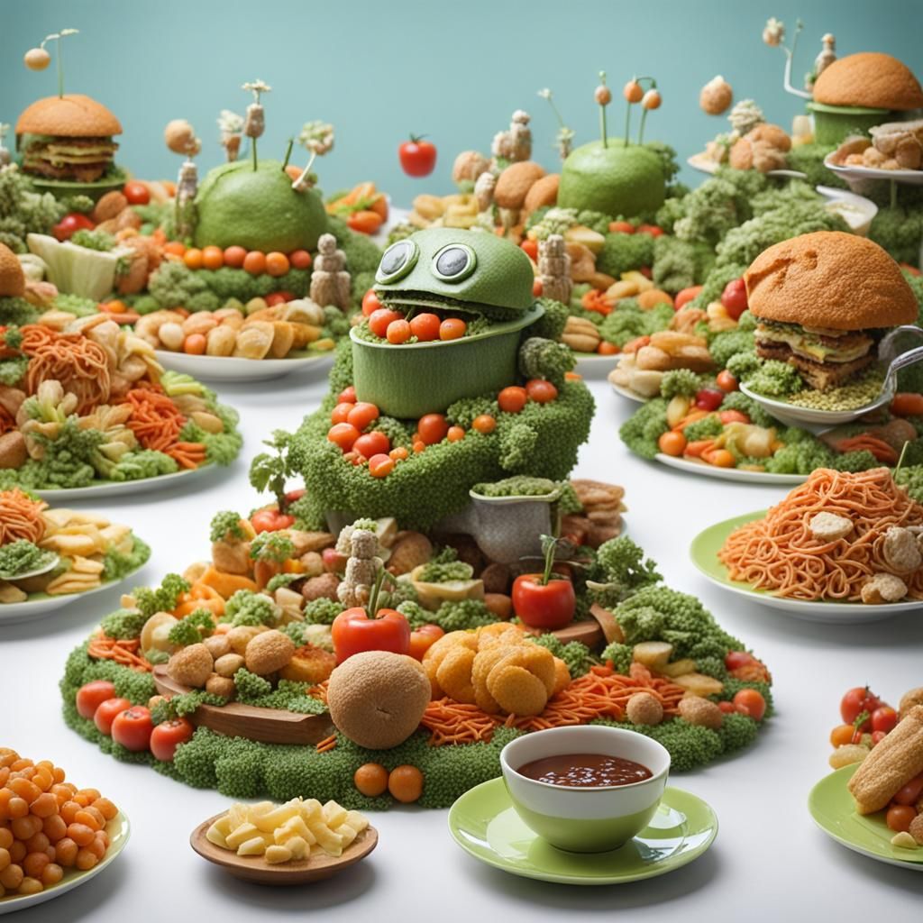 Fantastic Foodscape with Edible Robots