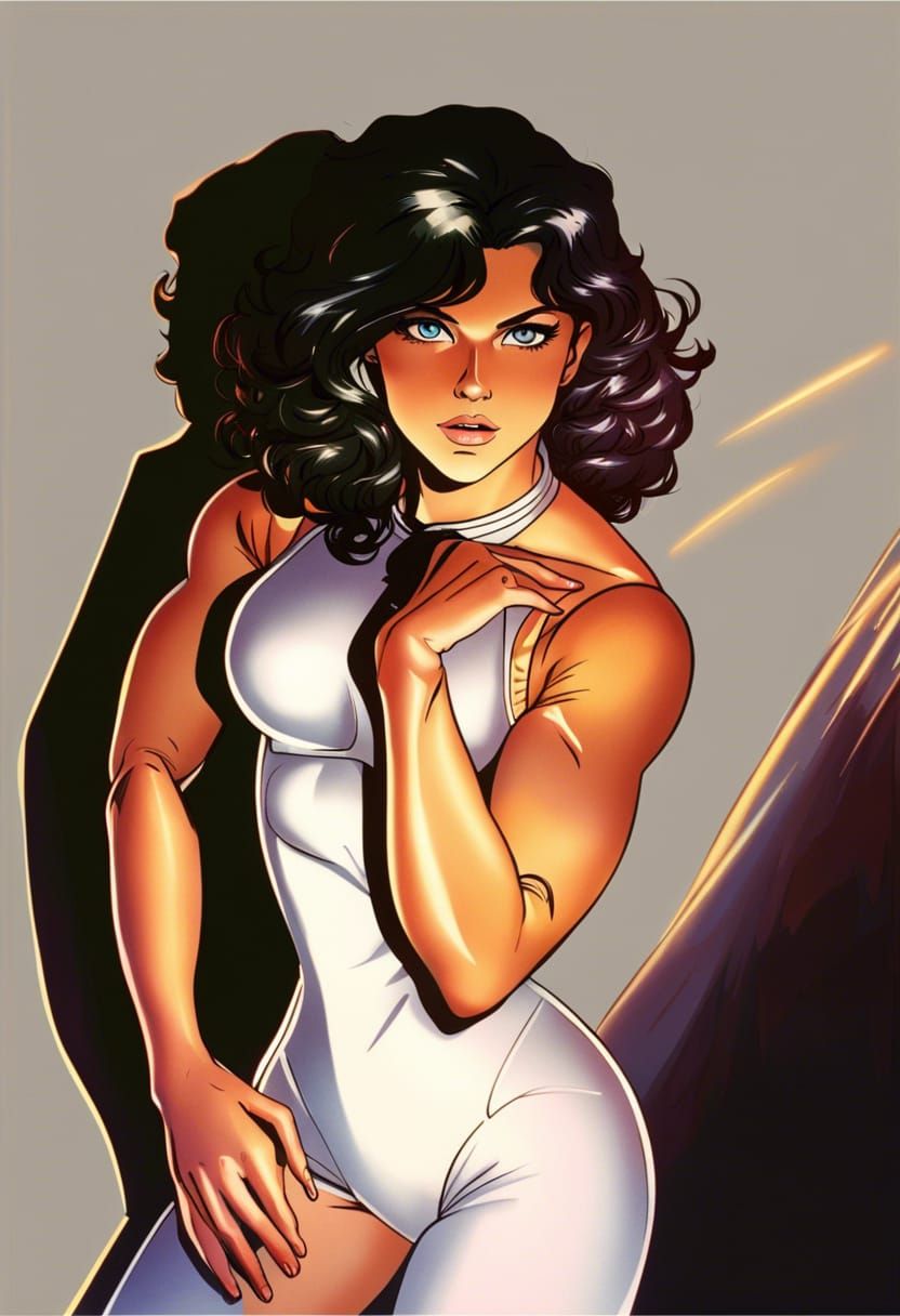 Anime Bodybuilder in Futuristic Wrestling Costume