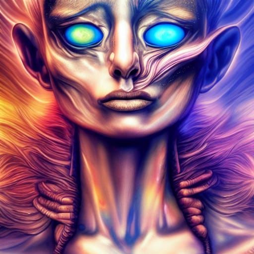 Hyperdetailed Disfigured Demon in a Splash Art Style