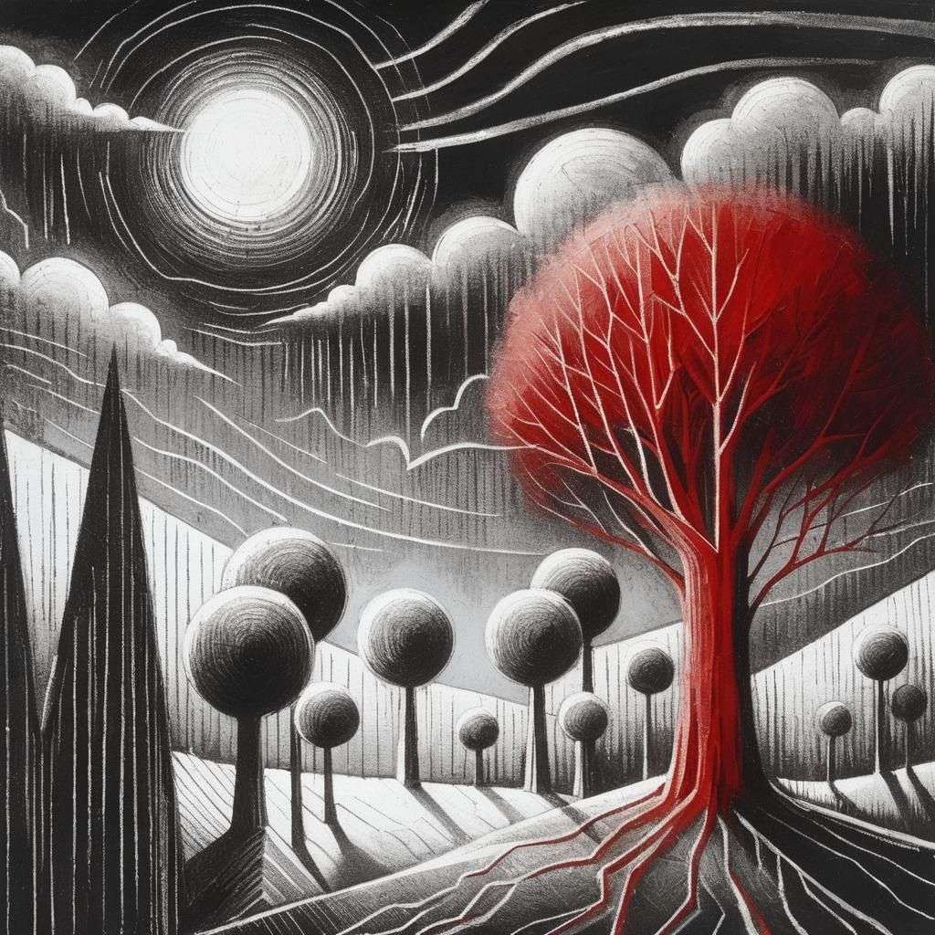 Cubist Fragmented Figure in Vibrant Geometric Composition