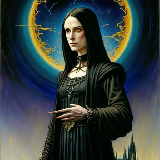 Gothic Romanticism: A Mysterious, Colorful Mixed Media Artwo...