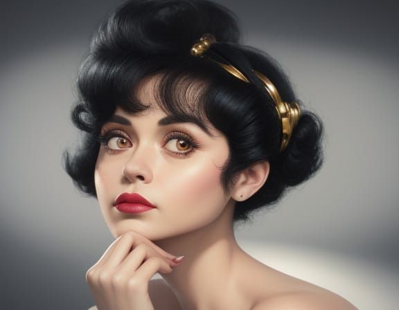 Betty Boop Realistic Digital Painting with Soft Highlights