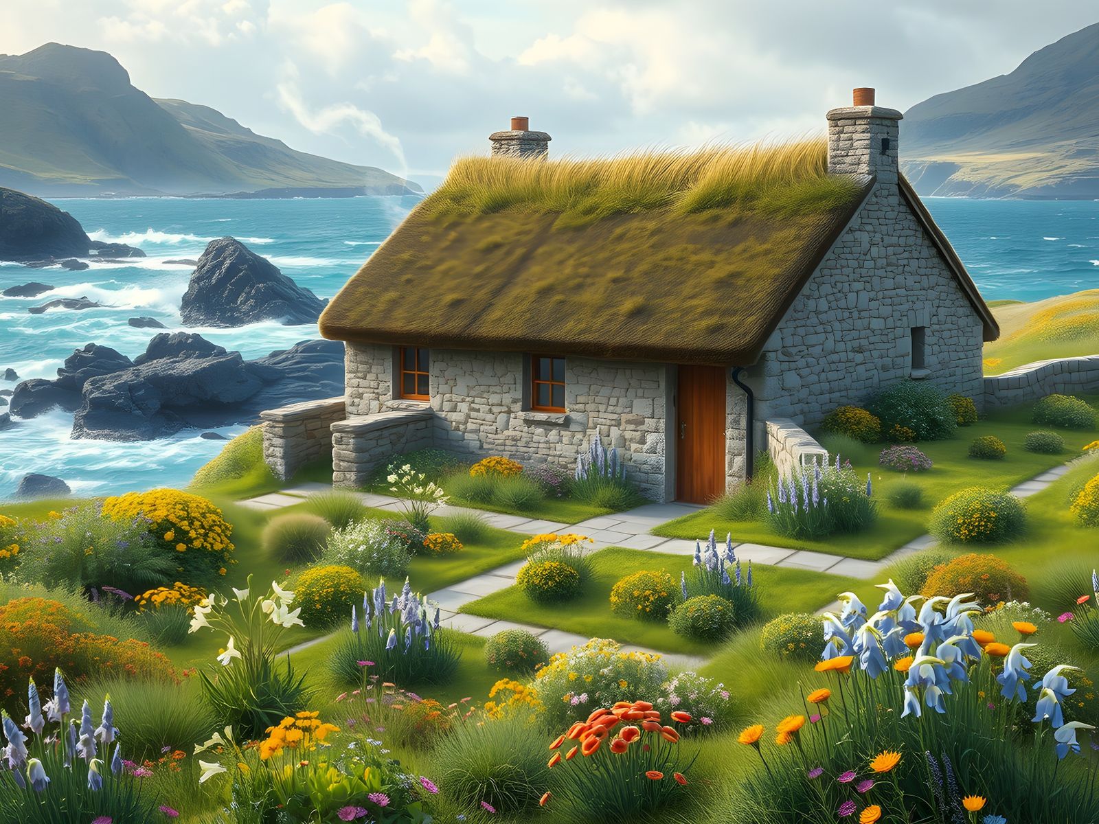 Orkney Cottage by the Sea in Romantic Style