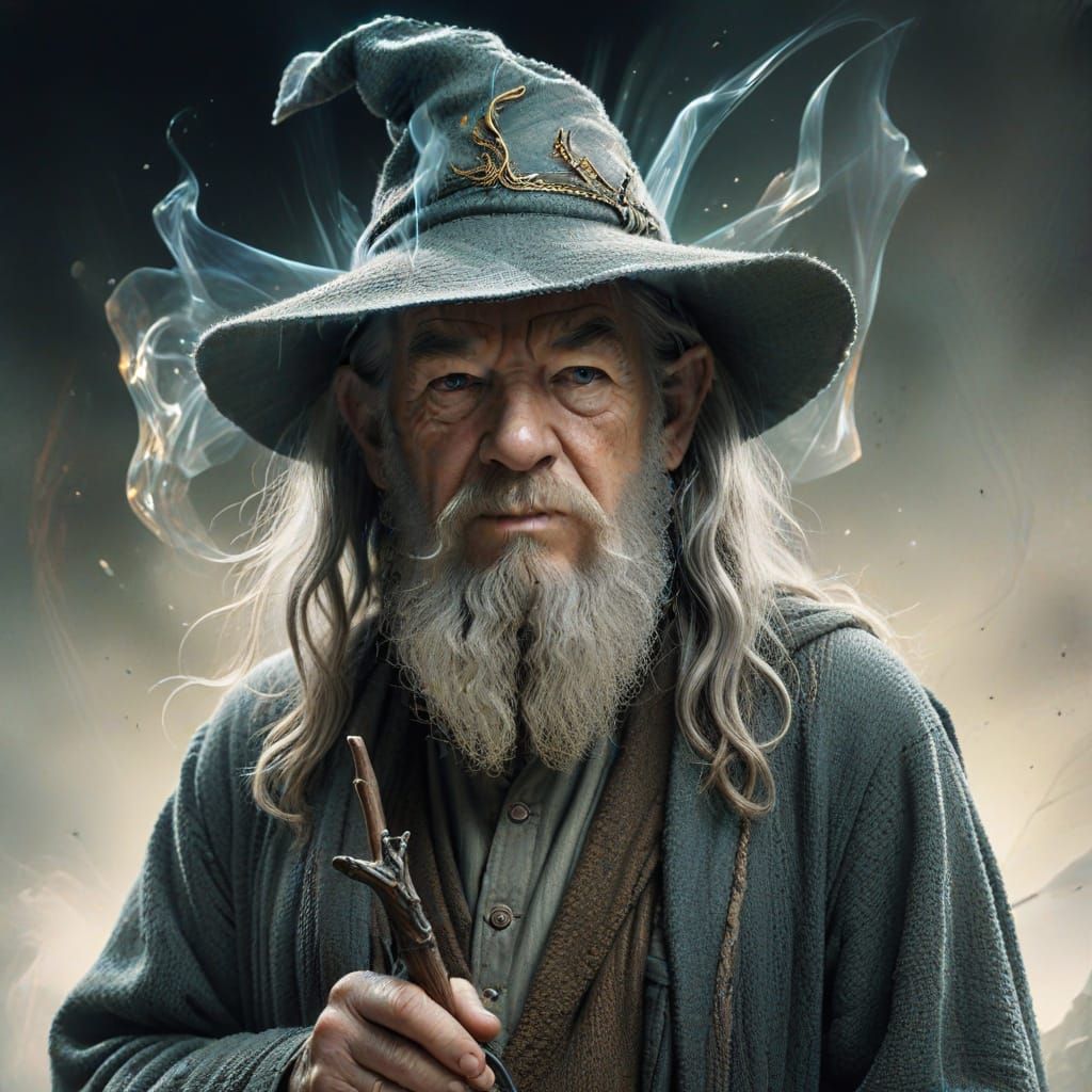 Double Exposure Wizard Portrait