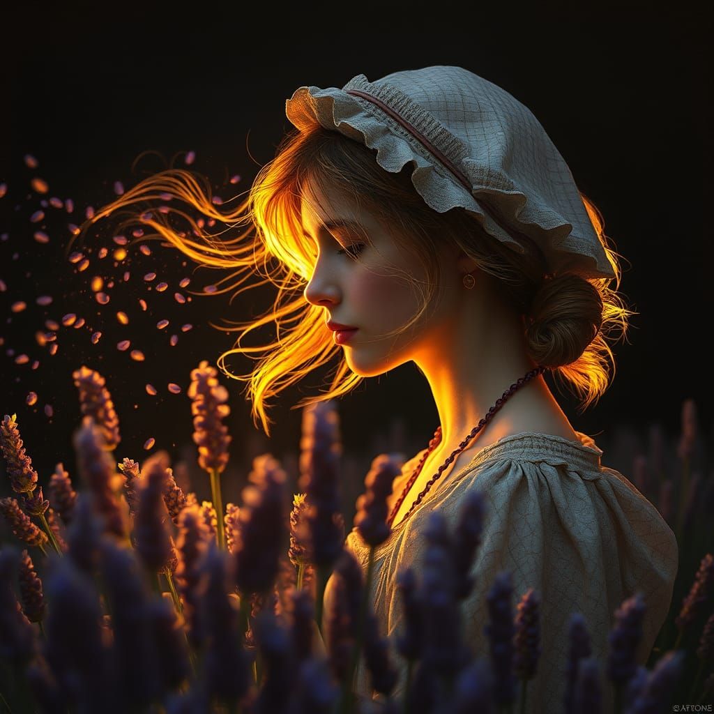 Lavender Harvest: Portrait in a Fantastical Style