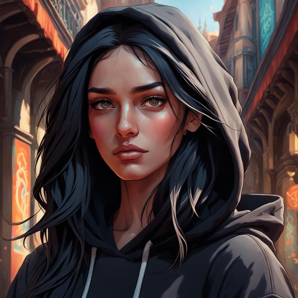 Teenage Girl Portrait with Dynamic Lighting