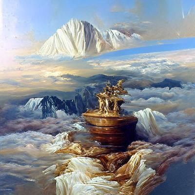 Mount Olympus: A Classical Oil Painting