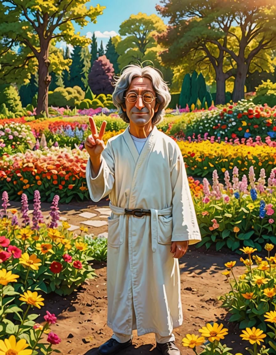 John Lennon Peace Sign in Simpsons Style