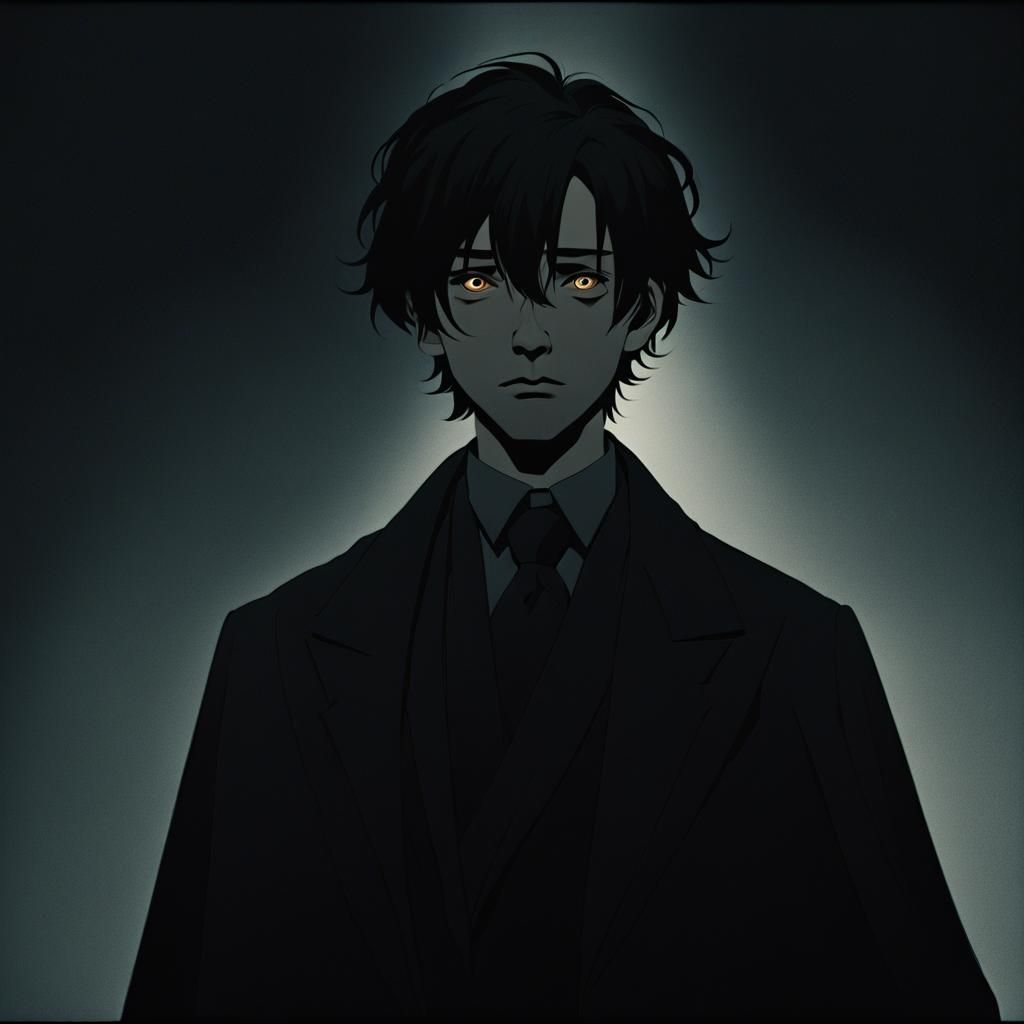 Haunting Portrait of a Troubled Man in Moody Low-Key Lightin...