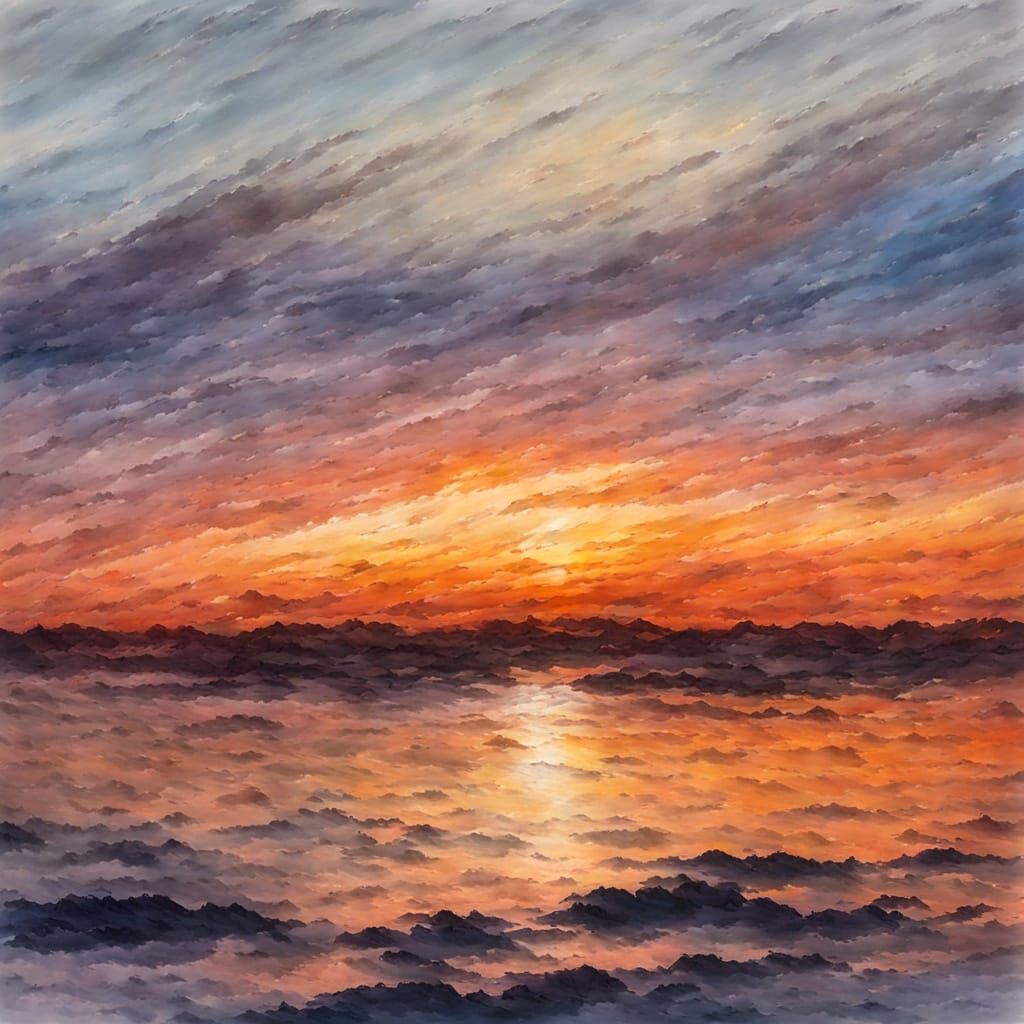 Impressionist Sunset Portrait with Vibrant Glow