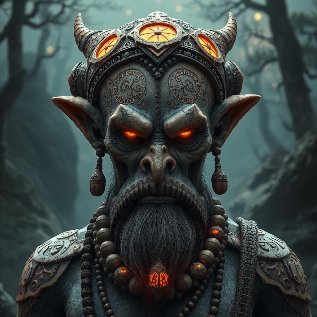 Mystical Sage Creature in Fantasy Landscape