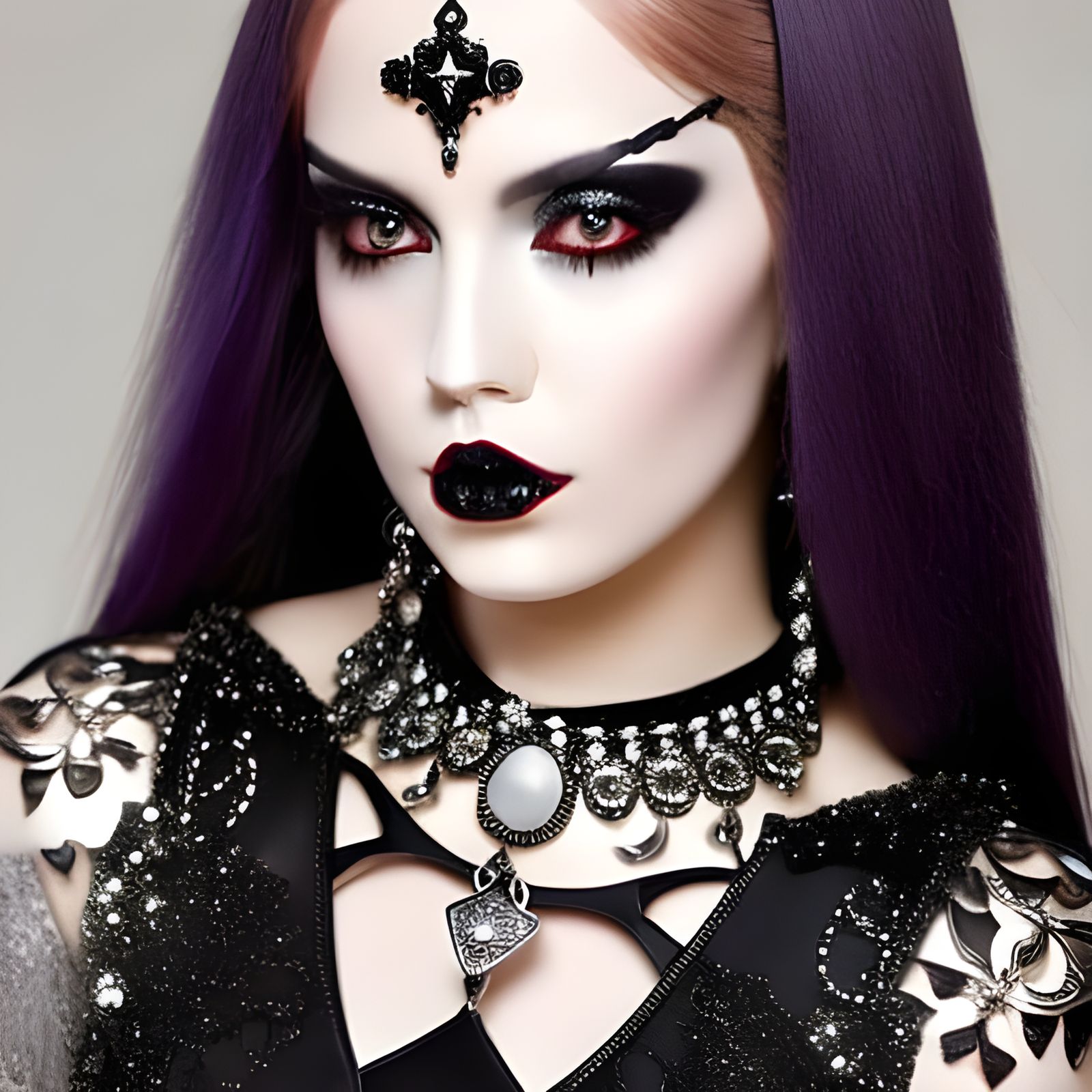 Beautiful Goth Girl with Vampire Choker