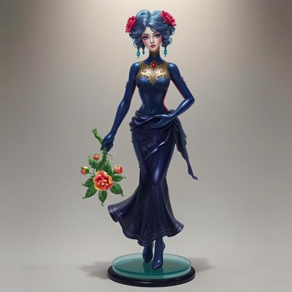 Baroque Goddess with Golden Tattoos, Oil Painting