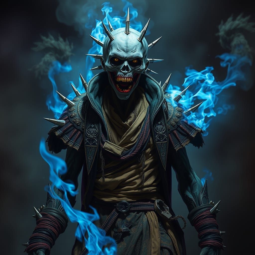 Zombie in Blue Flames, Sinister Art Style