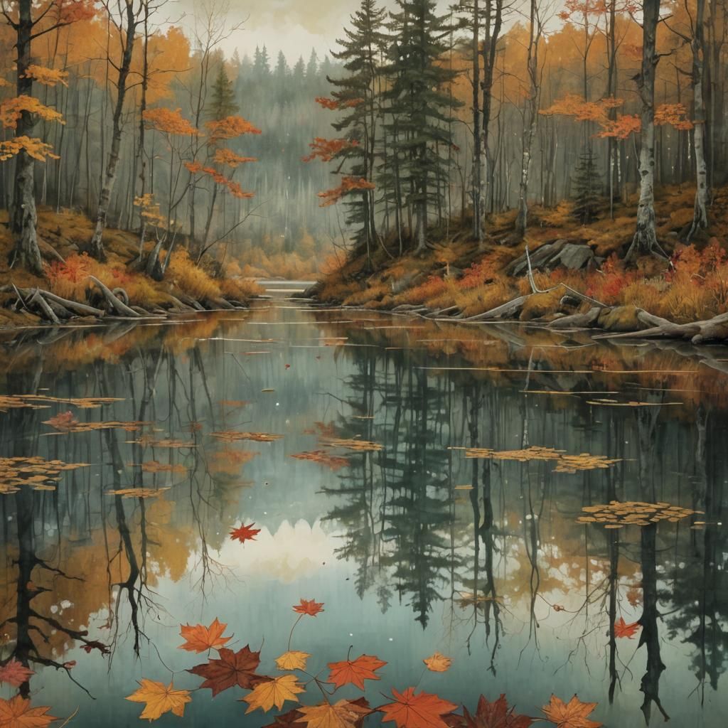 Canadian autumnal lake