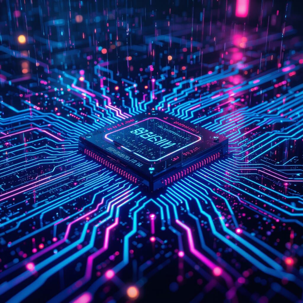 Abstract AI in Cyberpunk Style