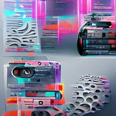 Vibrant Cassette Futurism Aesthetic Design