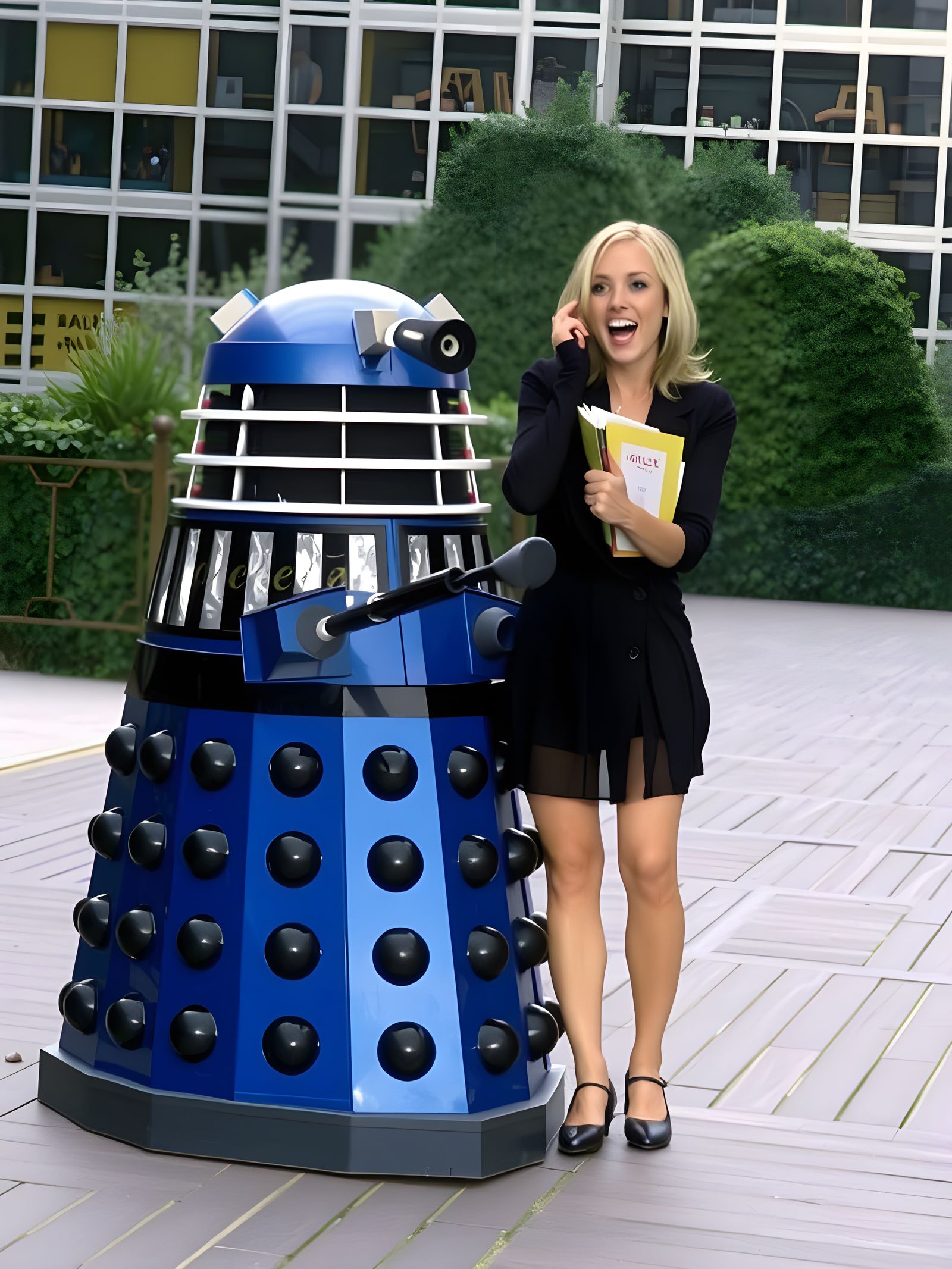 British Woman Teases Blue Dalek in Seductive Pose
