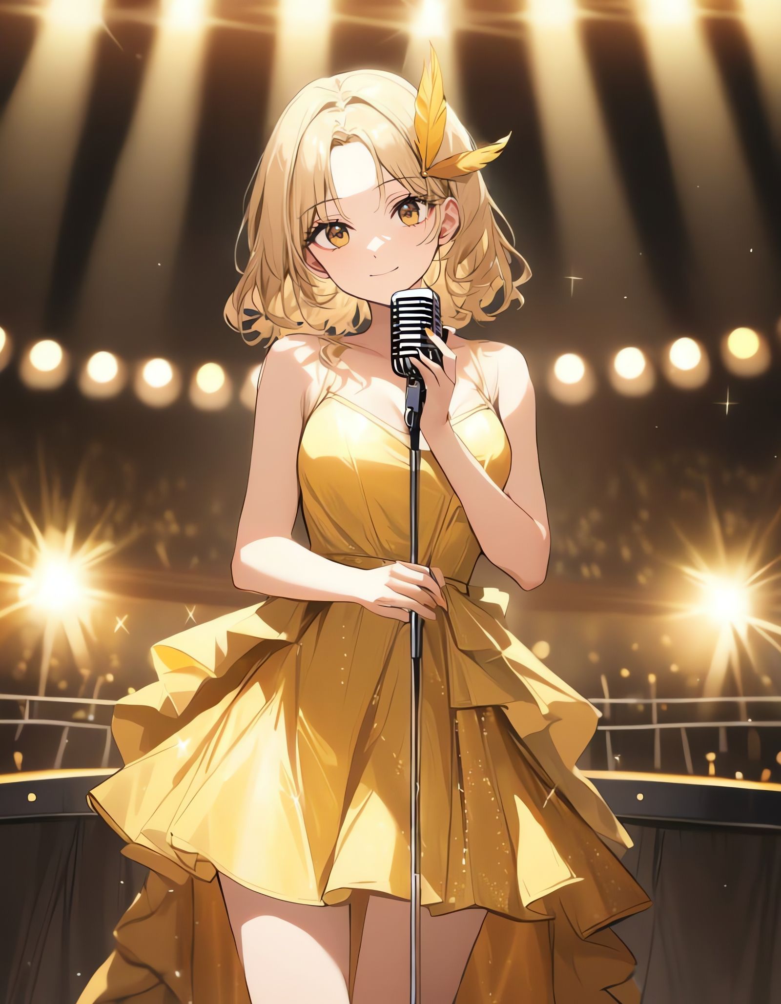 Vintage Stage Darling in Yellow Glitter
