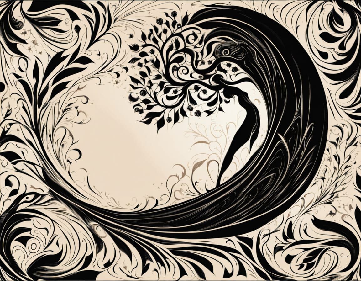 Romantic Silhouette of Couple Under Moonlit Sky