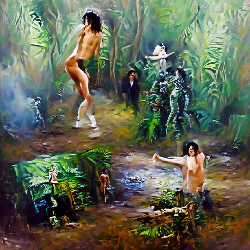 Jungle Dance: Oil Painting in Classical Realism Style