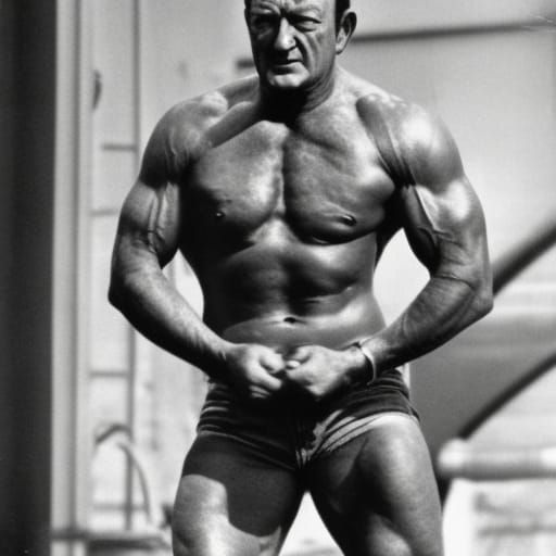 John Wayne muscular