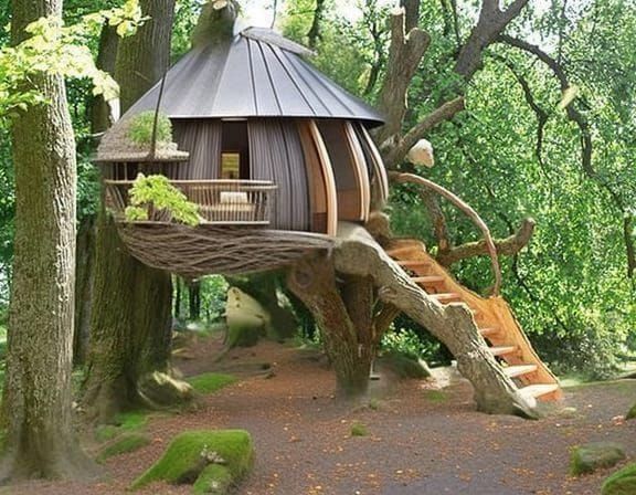 Lush Forest Scene with Moss and Colorful Leaves