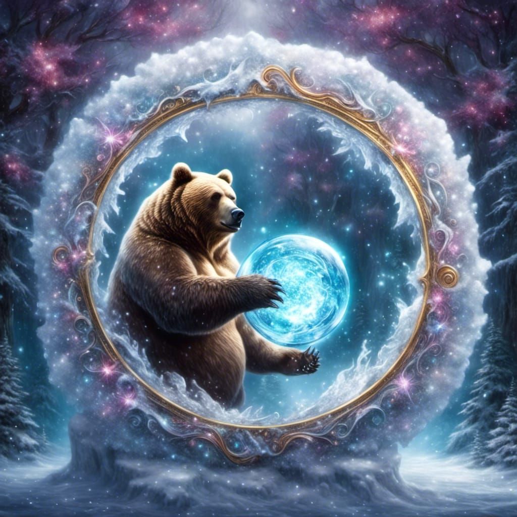 Bear Throws Ice Sphere at Portal