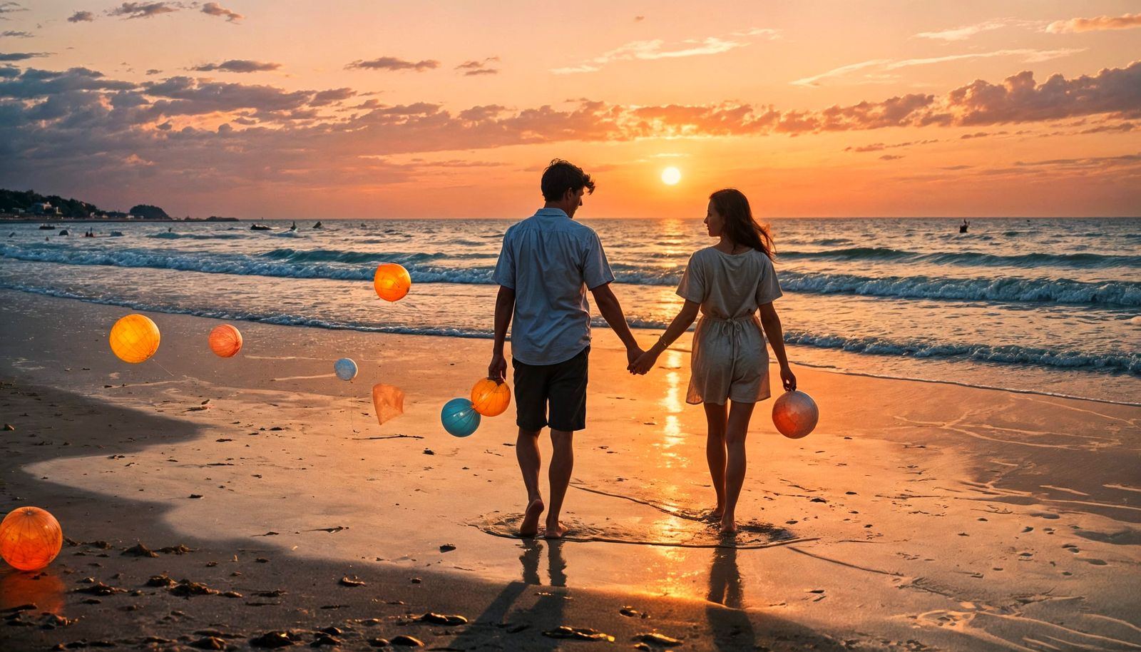 Beachside Romance at Sundown