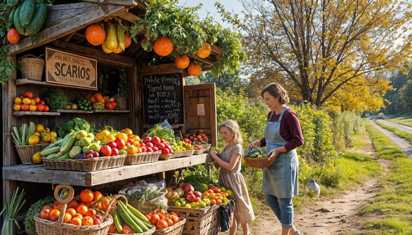 Quaint Farmstand on a Sunny Autumn Day