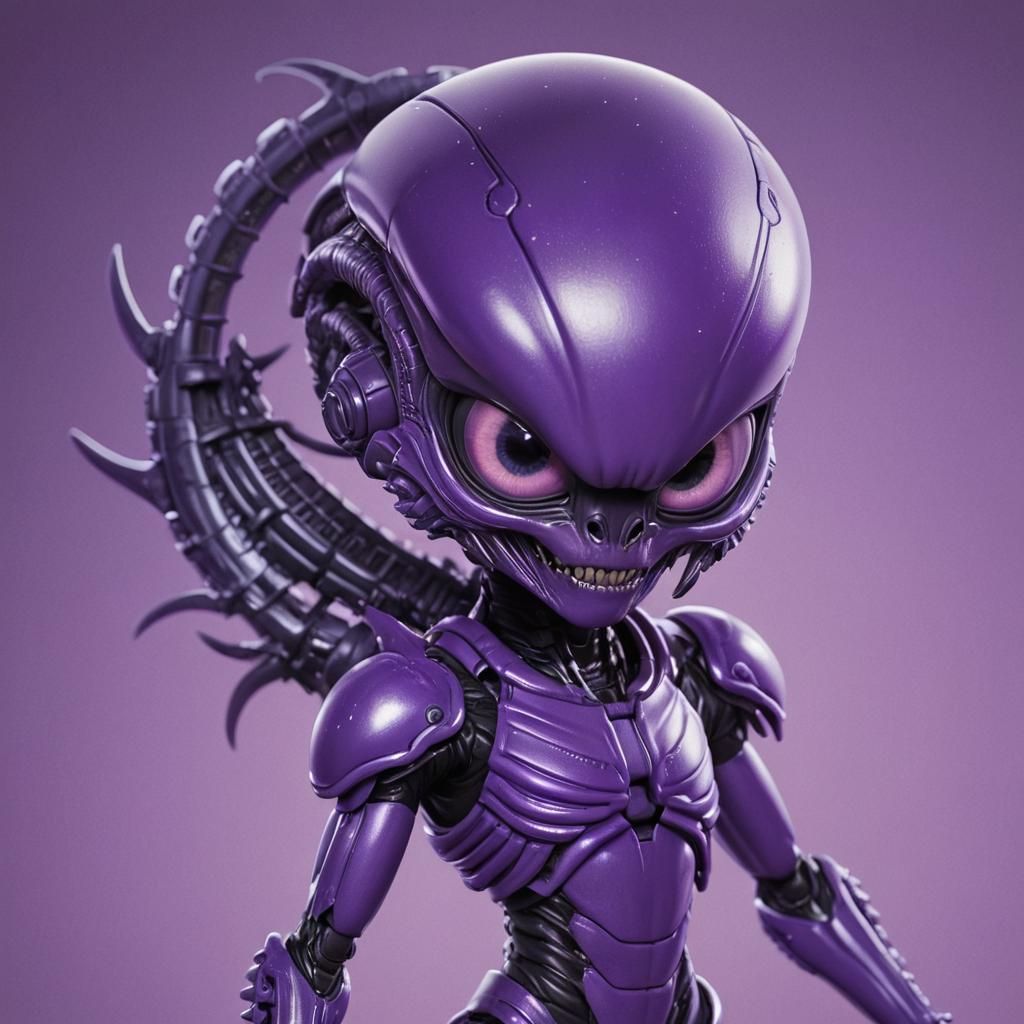 Cute Xenomorph Character in Pixar 3D Animation