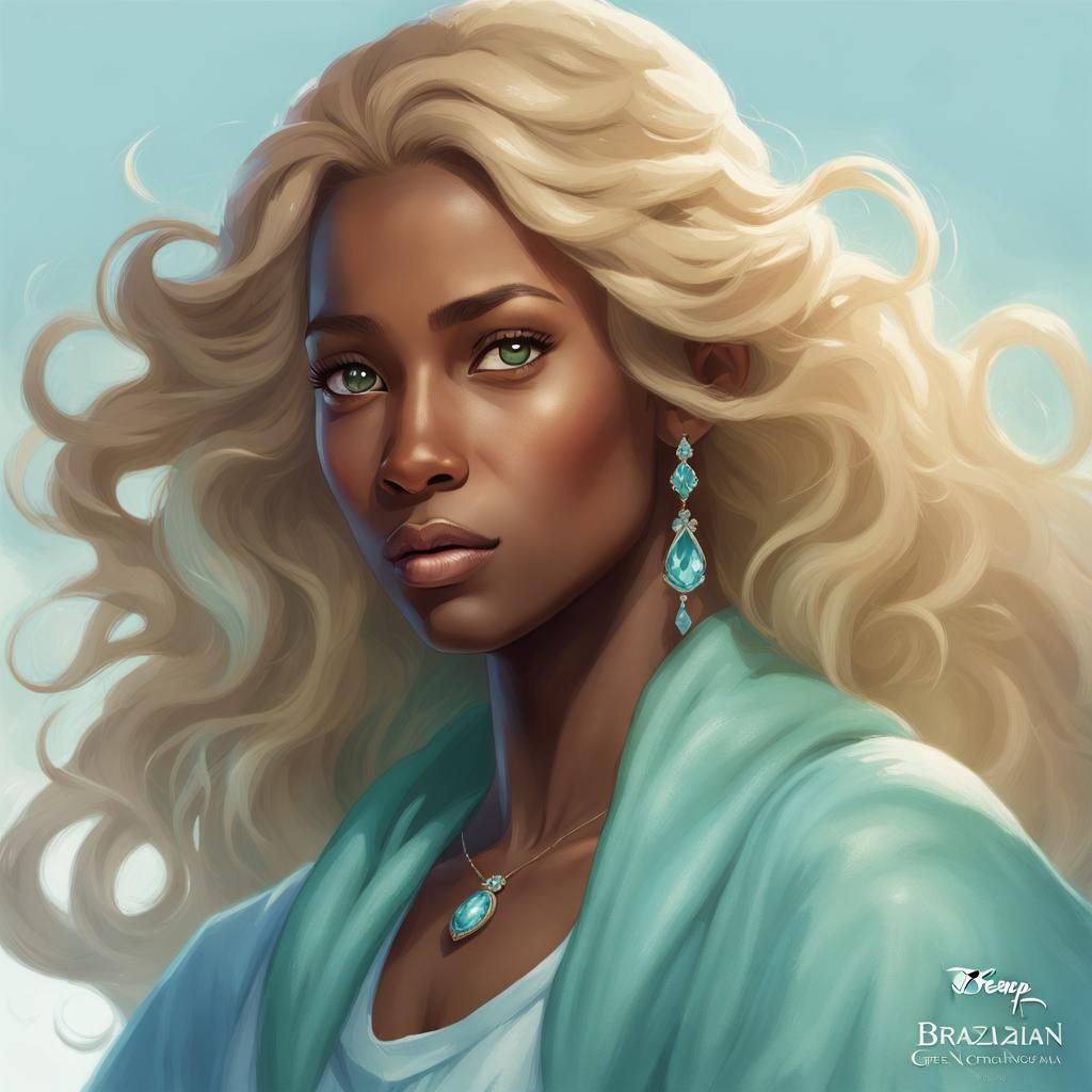 Brazilian Cinderella Portrait in Art Nouveau Style