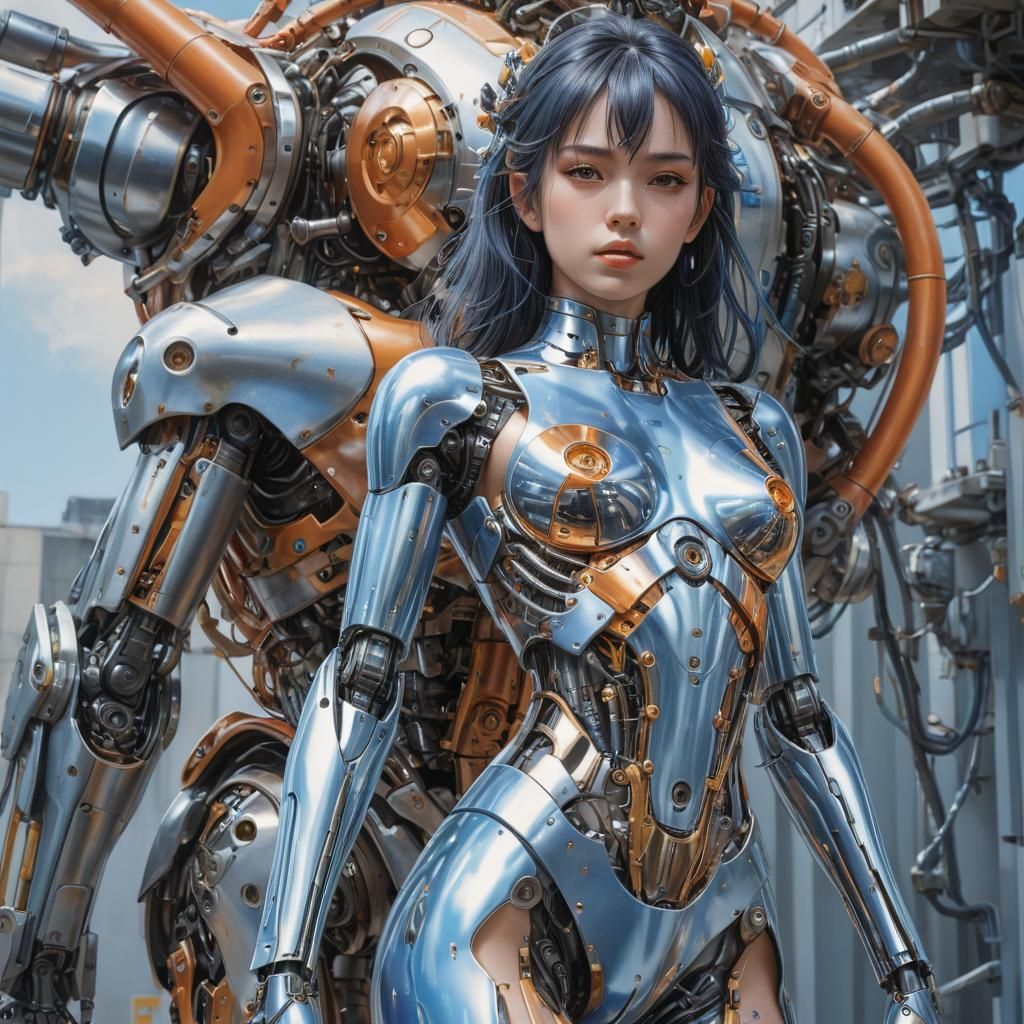 Anime Robot Girl in Hajime Sorayama Style