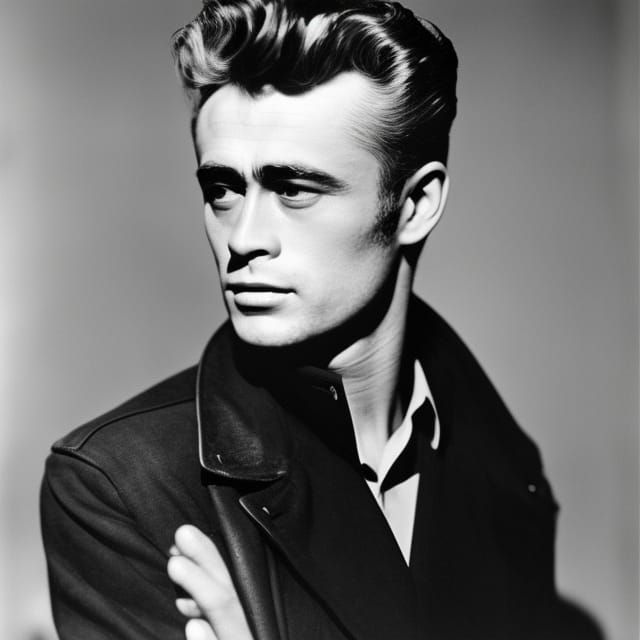James Dean Portrait in Classic Illustration Style