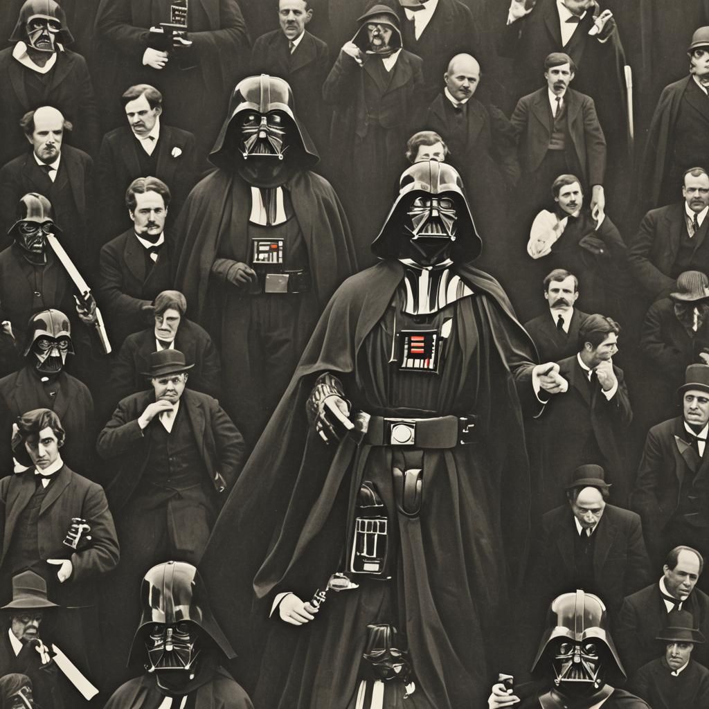 Darth Vader in Silent Film Comedy Style