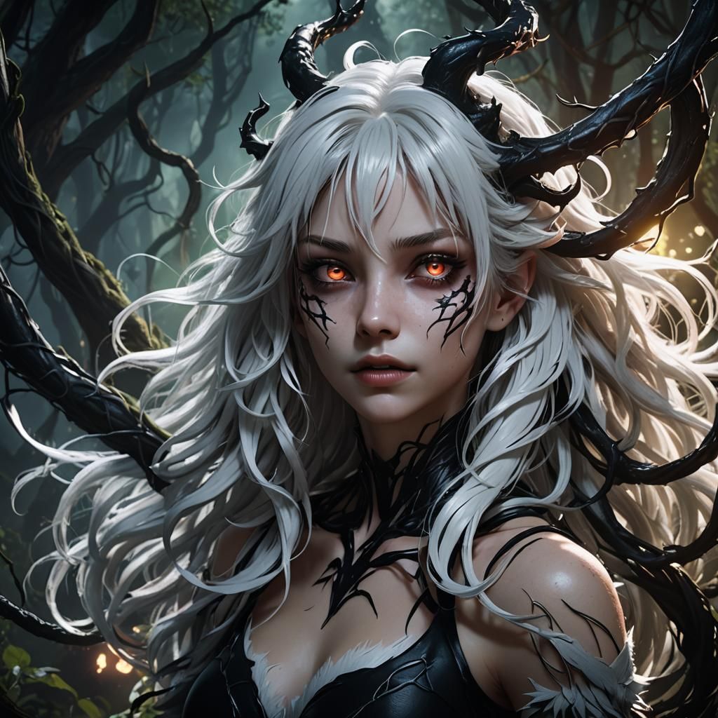 Anime Furry Girl Possessed in Mystical Forest