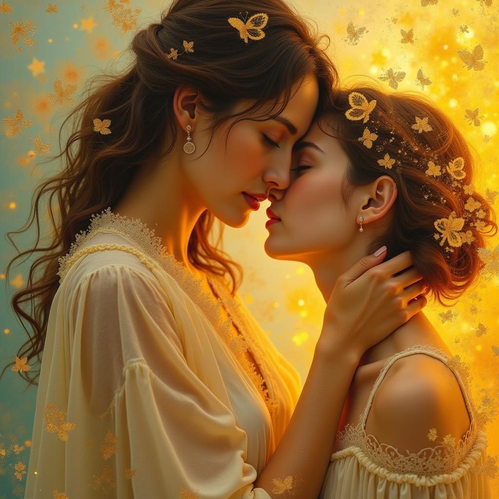 Tender Embrace in Ethereal Light