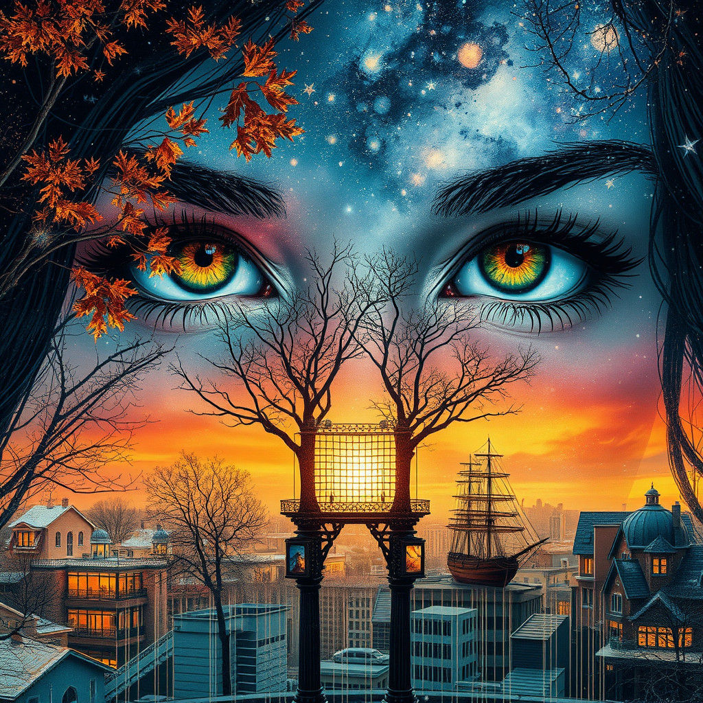 Changing Seasons Face in Comic Book Art