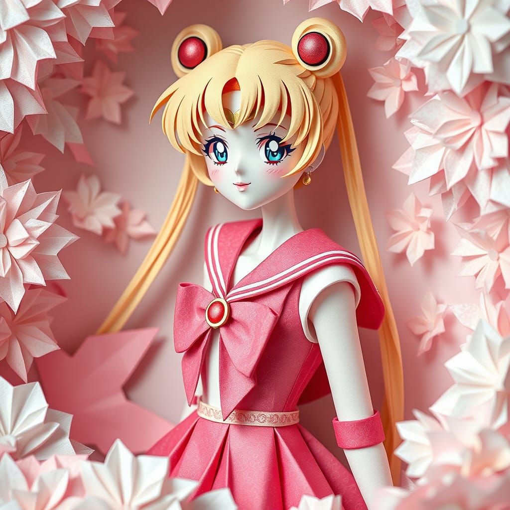 Sailor Moon in Delicate Origami Wonderland