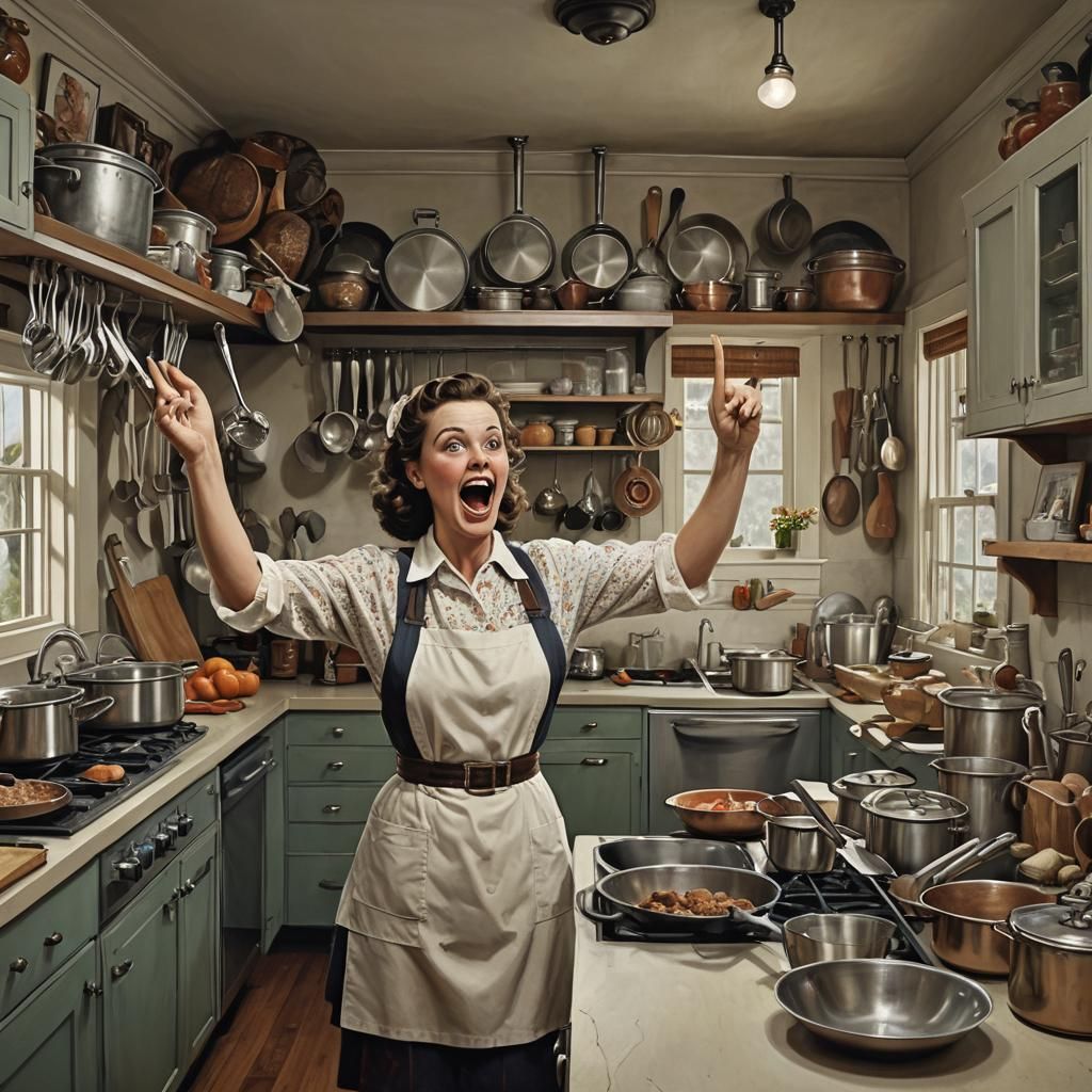 Early American Modern Kitchen: Detailed Matte Painting